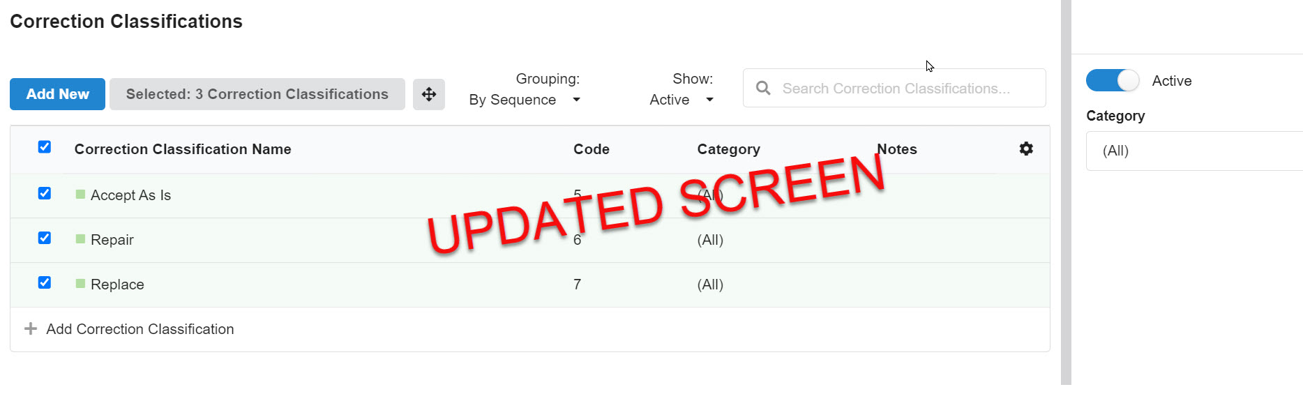 Correction Classification Setup Screen.jpg